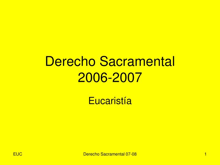 derecho sacramental 2006 2007
