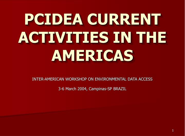 pcidea current activities in the americas