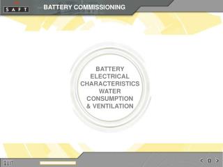 BATTERY ELECTRICAL CHARACTERISTICS WATER CONSUMPTION &amp; VENTILATION