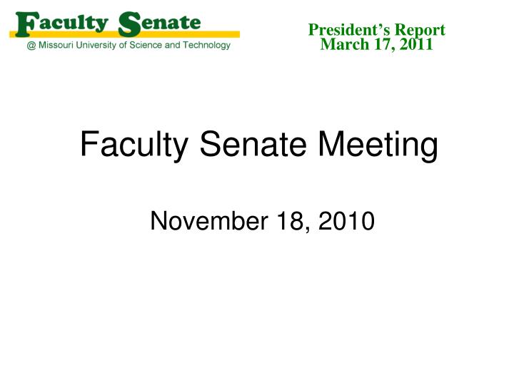faculty senate meeting november 18 2010