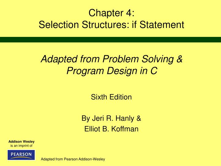 chapter 4 selection structures if statement