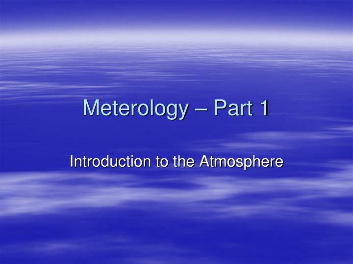 meterology part 1