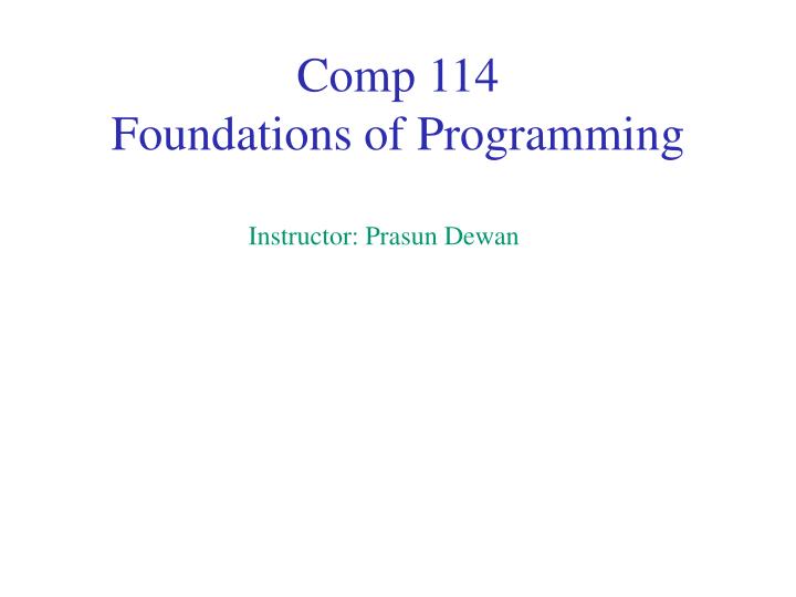 comp 114 foundations of programming