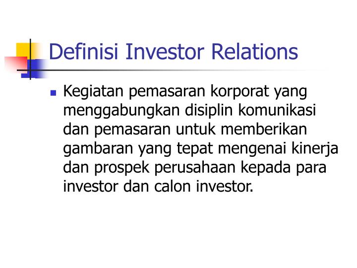 definisi investor relations
