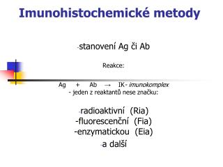imunohistochemick metody