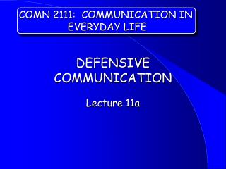 DEFENSIVE COMMUNICATION