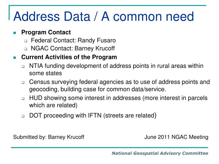 address data a common need