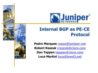 Internal BGP as PE-CE Protocol
