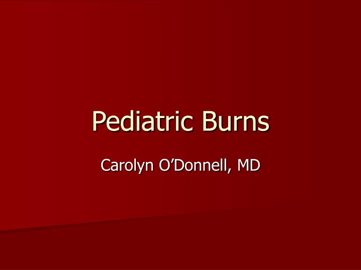pediatric burns