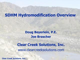 SDHM Hydromodification Overview