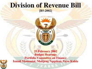 Division of Revenue Bill [B5-2002] 25 February 2002 Budget Hearings