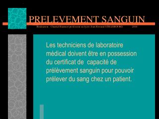 prelevement sanguin r alisation chantal baumert professeur au lyc e jean rostand strasbourg 2010