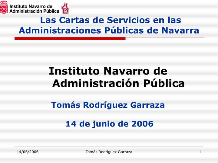 las cartas de servicios en las administraciones p blicas de navarra