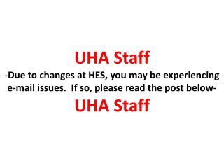 UHA Staff