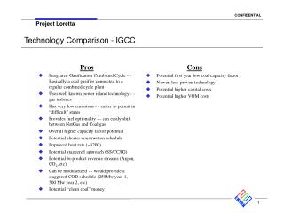 Technology Comparison - IGCC
