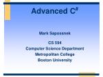 Advanced C# Programming: Object-Oriented Techniques and Concepts - slide 1