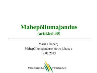 mahep llumajandus artikkel 30