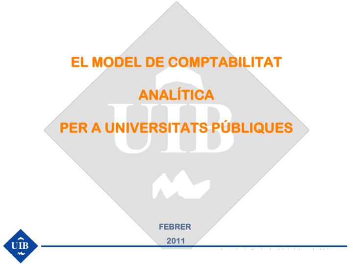 el model de comptabilitat anal tica per a universitats p bliques