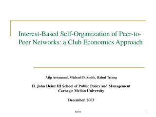 Interest-Based Self-Organization of Peer-to-Peer Networks: a Club Economics Approach