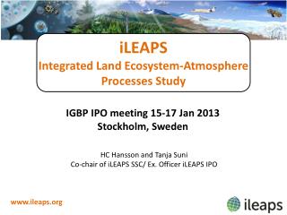 iLEAPS Integrated Land Ecosystem-Atmosphere Processes Study