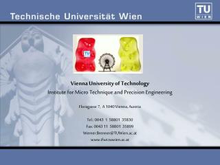 Vienna University of Technology Institute for Micro Technique and Precision Engineering