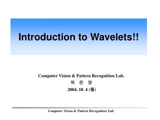 computer vision pattern recognition lab 2004 10 4