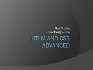 HTLM and CSS Advanced