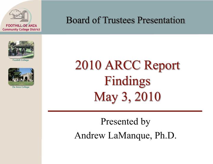 2010 arcc report findings may 3 2010