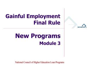 Gainful Employment Final Rule