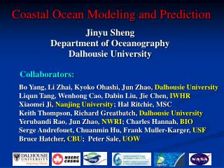 Coastal Ocean Modeling and Prediction