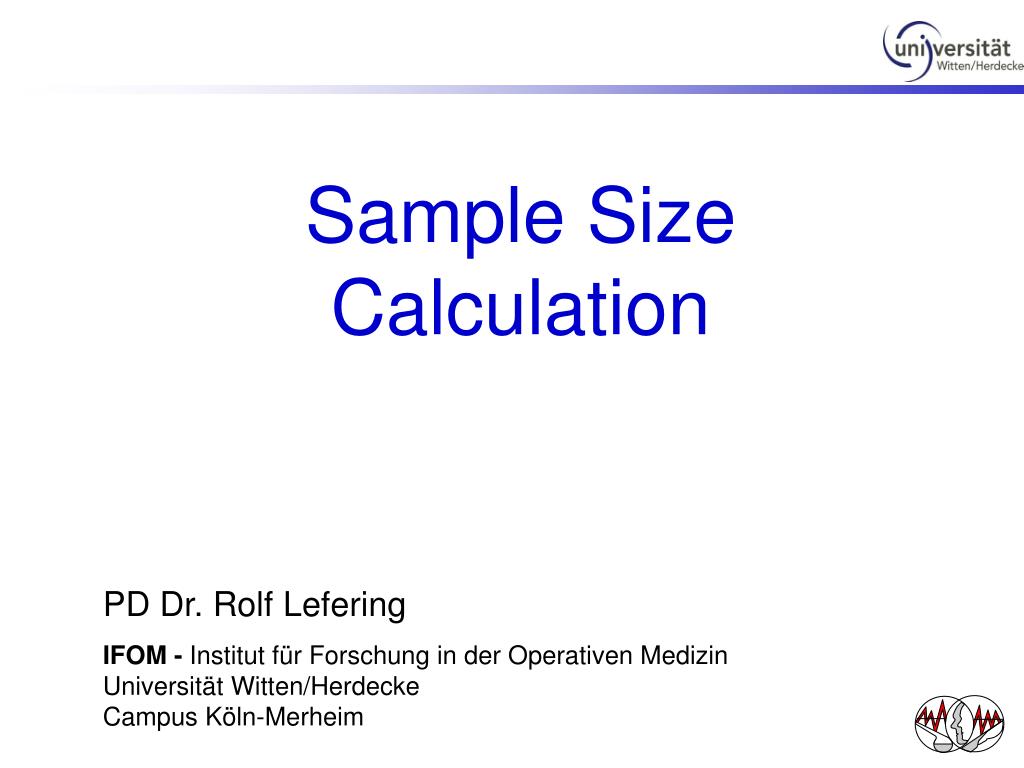 PPT - Sample Size Calculation PowerPoint Presentation, free download ...