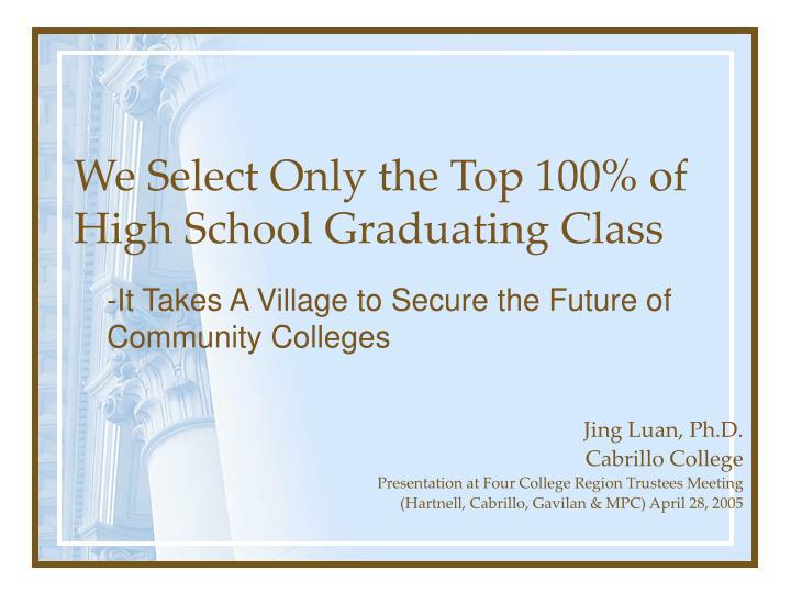 we select only the top 100 of high school graduating class
