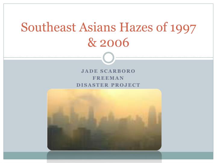 southeast asians hazes of 1997 2006