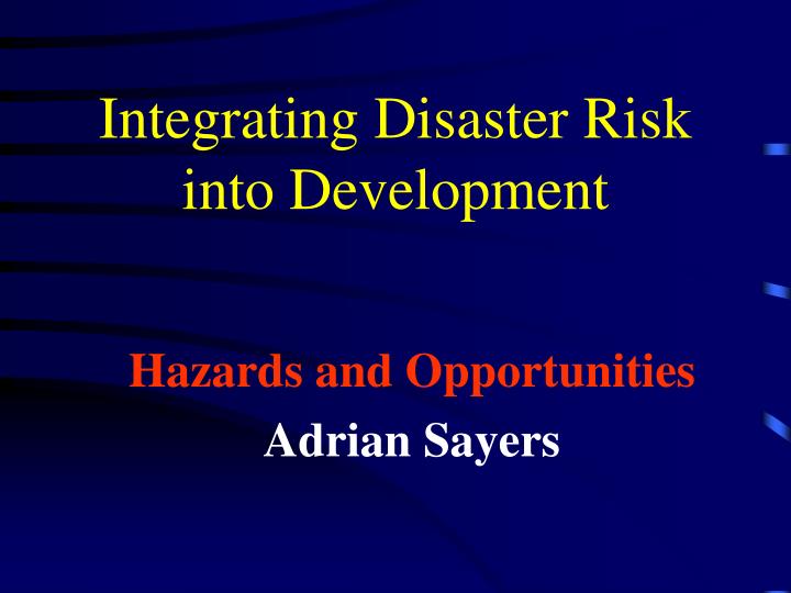 integrating disaster risk into development