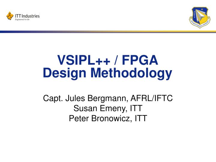 vsipl fpga design methodology