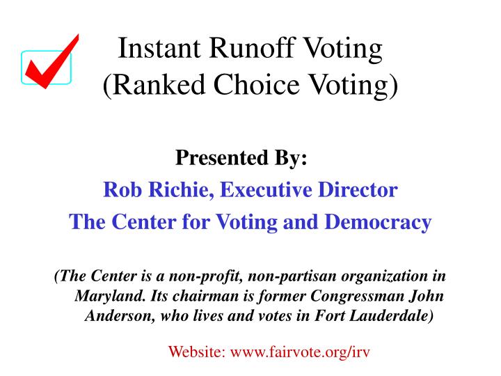 instant runoff voting ranked choice voting