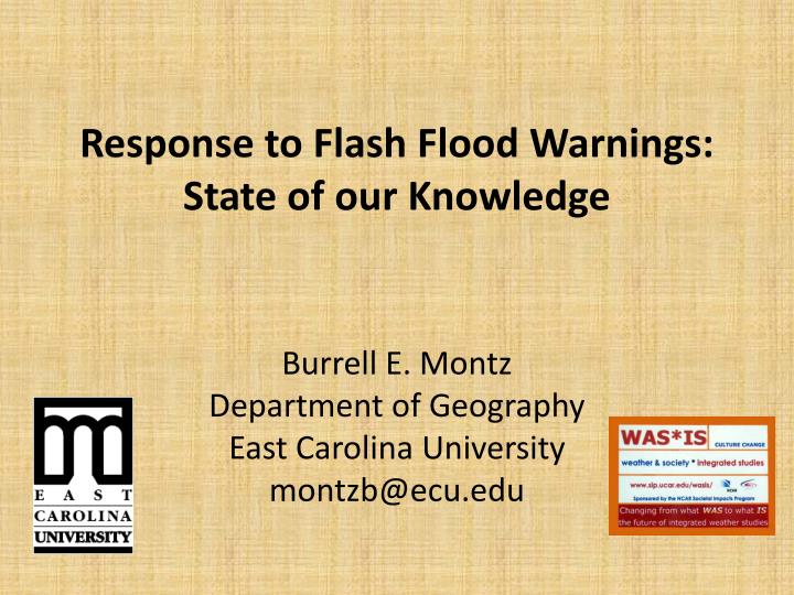 response to flash flood warnings state of our knowledge