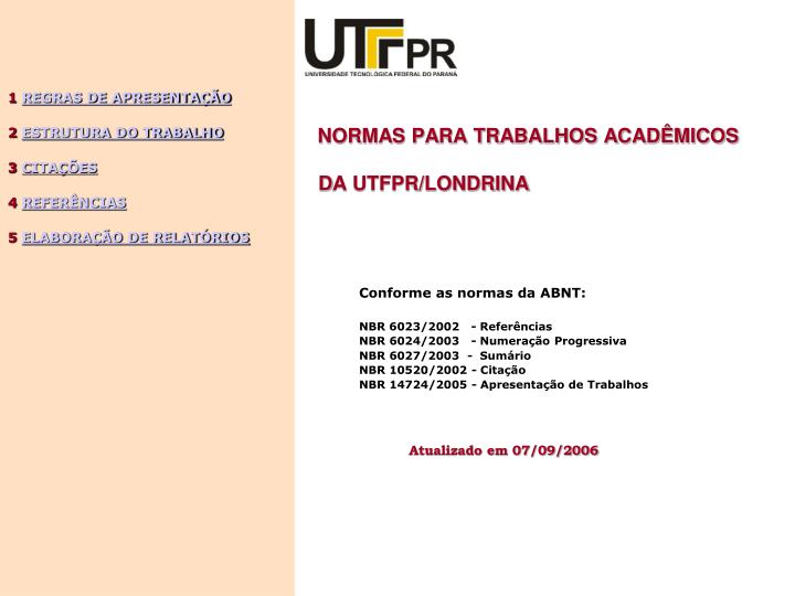 normas para trabalhos acad micos d a utfpr londrina