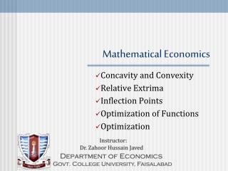 Mathematical Economics