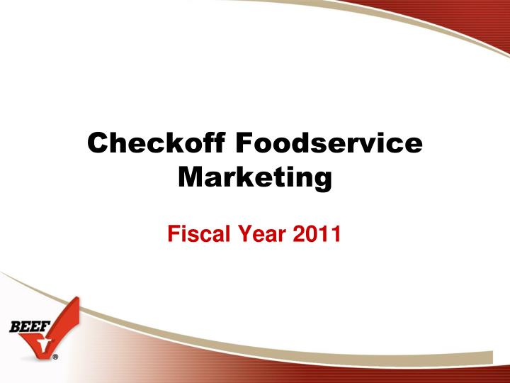 checkoff foodservice marketing