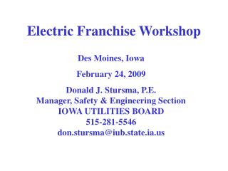 Electric Franchise Workshop