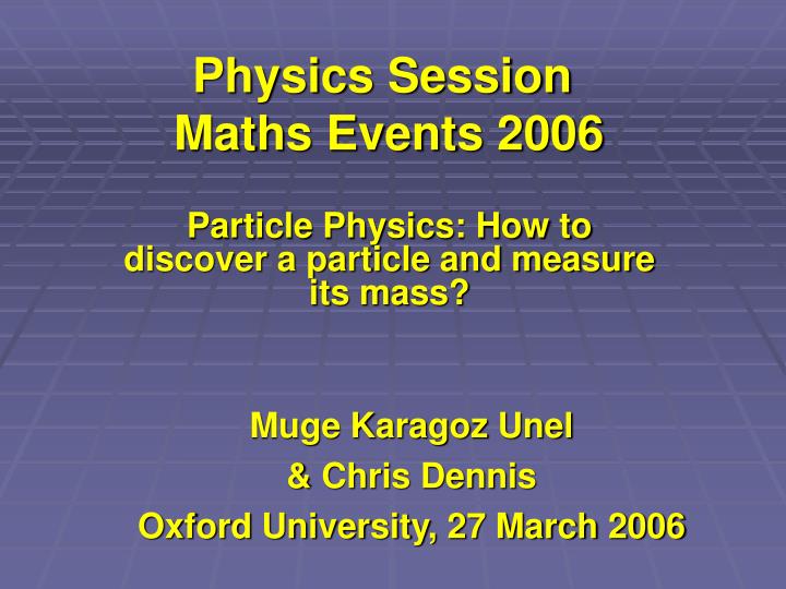 physics session maths events 2006