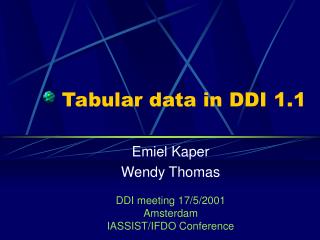 Tabular data in DDI 1.1