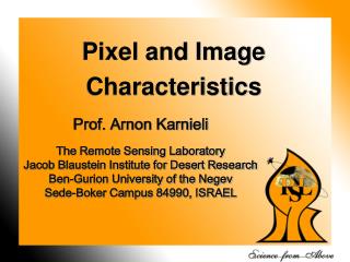 Pixel and Image Characteristics