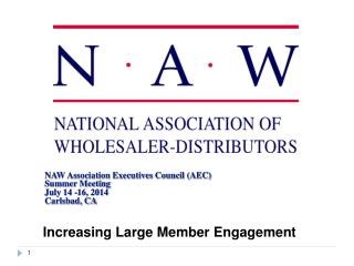 NAW Association Executives Council (AEC) Summer Meeting July 14 -16, 2014 Carlsbad, CA