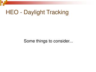 HEO - Daylight Tracking