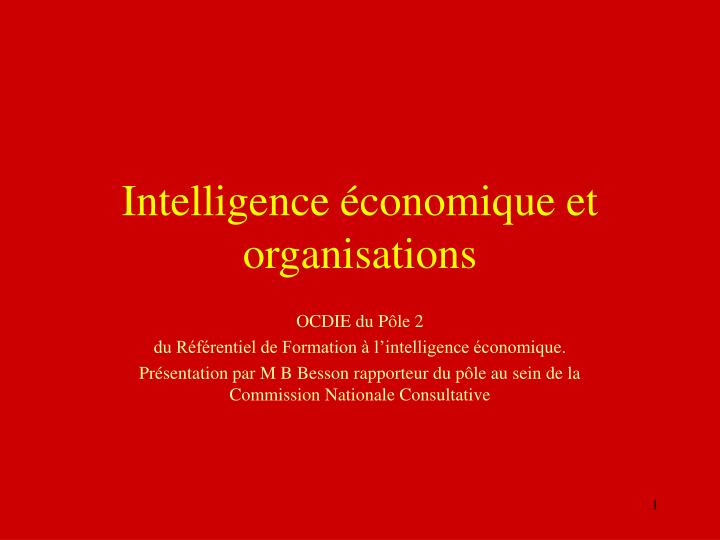intelligence conomique et organisations