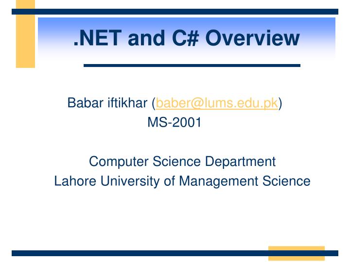 net and c overview