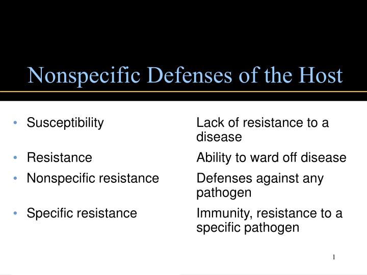 nonspecific defenses of the host