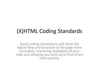 (X)HTML Coding Standards